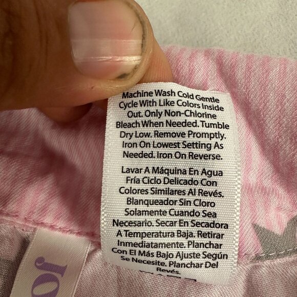 Joyspun Women's Pink Star Print Button-Down Pajama Shirt 2X - Picture 4 of 4